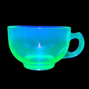 Vintage Uranium Depression Glass Green Collectible Tea Cup
